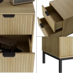 Nachttisch Lennox Eiche 40 x 52 cm mit 2 Schubladen Vicco