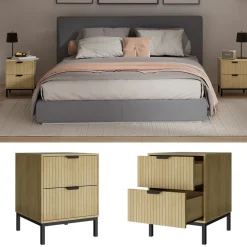 Nachttisch Lennox Eiche 2er Set Vicco