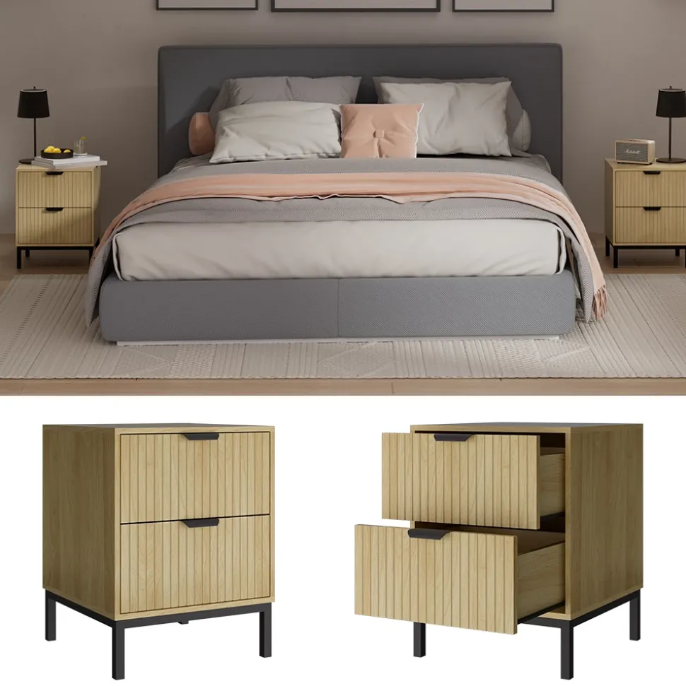 Nachttisch Lennox Eiche 2er Set Vicco