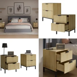 Nachttisch Lennox Eiche 2er Set Vicco