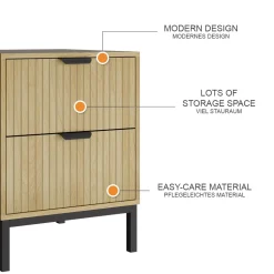 Nachttisch Lennox Eiche 2er Set Vicco