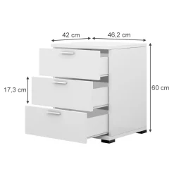 Nachttisch Marseille Weiß 46.2 x 60 cm Vicco