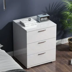 Nachttisch Marseille Weiß Hochglanz 46.2 x 60 cm Vicco