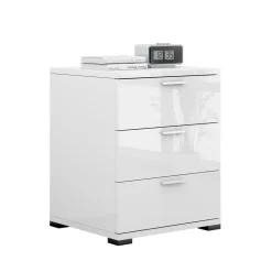 Nachttisch Marseille Weiß Hochglanz 46.2 x 60 cm Vicco