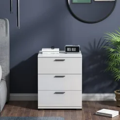 Nachttisch Marseille Weiß Hochglanz 46.2 x 60 cm Vicco