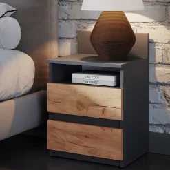 Nachttisch Monty Anthrazit/Goldkraft Eiche 32.3 x 59.1 cm Vicco