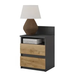 Nachttisch Monty Anthrazit/Goldkraft Eiche 32.3 x 59.1 cm Vicco