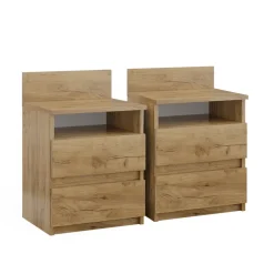 Nachttisch Monty Goldkraft Eiche 2er Set Vicco
