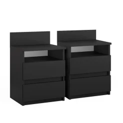 Nachttisch Monty Schwarz 2er Set Vicco