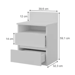 Nachttisch Monty Weiß 32.3 x 59.1 cm Vicco
