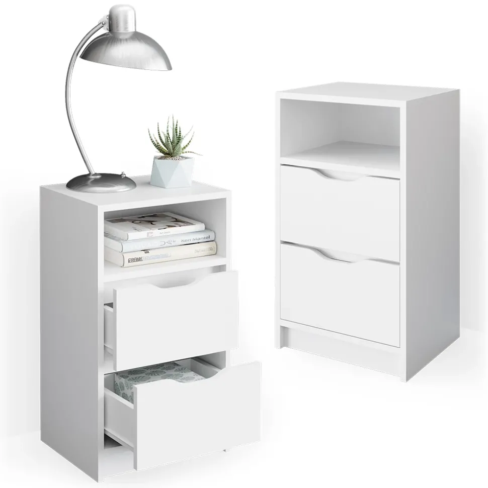 Nachttisch Ruben Weiß 2er Set Vicco