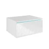 Nachttisch Samira Weiß 49 x 23 cm Mit LED Beleuchtung Vicco