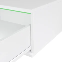 Nachttisch Samira Weiß 49 x 23 cm Mit LED Beleuchtung Vicco
