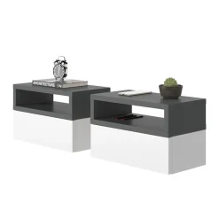 Nachttisch Urbano Anthrazit 2er Set Vicco