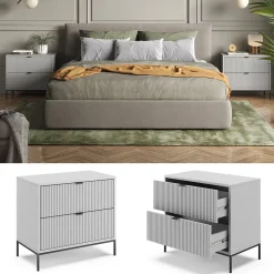 Nachttische Eliza Grau 2er Set Vicco