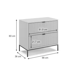 Nachttische Eliza Grau 2er Set Vicco