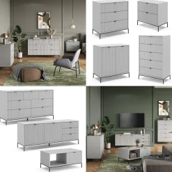 Nachttische Eliza Grau 2er Set Vicco