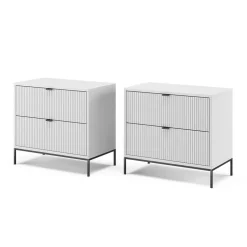 Nachttische Eliza Weiß 2er Set Vicco