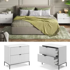 Nachttische Eliza Weiß 2er Set Vicco