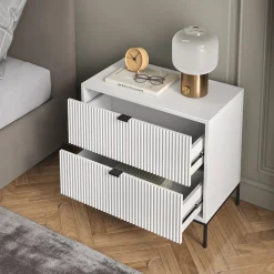 Nachttische Eliza Weiß 2er Set Vicco