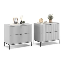 Nachttische Eliza Weiß 2er Set Vicco