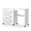 Nähtisch Carmen Weiß 118 x 77.5 cm mit 3 Regalen Vicco