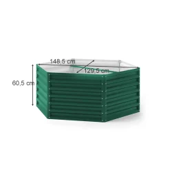 ok-Living Hochbeet Kräuterbeet Gemüsebeet sechseckig 129x129x60cm (LxBxH) grün Pflanzkasten Frühbeet Aufzucht Beet Garten