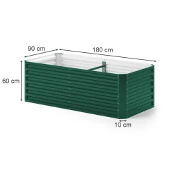 ok-Living Hochbeet Kräuterbeet Gemüsebeet rechteckig 180x90x60cm (LxBxH) grün Pflanzkasten Frühbeet Aufzucht Beet Garten