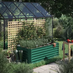 ok-Living Hochbeet Kräuterbeet Gemüsebeet rechteckig 180x90x60cm (LxBxH) grün Pflanzkasten Frühbeet Aufzucht Beet Garten