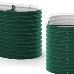 ok-Living Hochbeet Kräuterbeet Gemüsebeet oval 160x80x82cm (LxBxH) grün Pflanzkasten Frühbeet Aufzucht Beet Garten