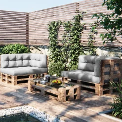 Palettenkissen Set Grau 2 Teile Vicco