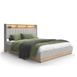 Polsterbett Nura Grau 160x200 cm mit 4 Schubladen Vitalispa