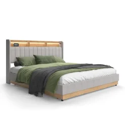 Polsterbett Nura Grau 180x200 cm mit 4 Schubladen Vitalispa