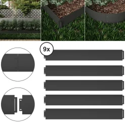 Rasenkante Anthrazit 100 x 18 cm 45 Meter Serina