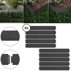 Rasenkante Anthrazit 100 x 18 cm 40 Meter Serina