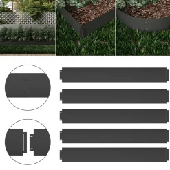 Rasenkante Anthrazit 100 x 18 cm 5 Meter Serina