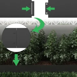 Rasenkante Anthrazit 100 x 14 cm 40 Meter Serina