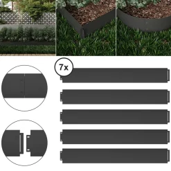 Rasenkante Anthrazit 100 x 14 cm 35 Meter Serina