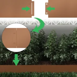 Rasenkante Braun 100 x 18 cm 30 Meter Serina