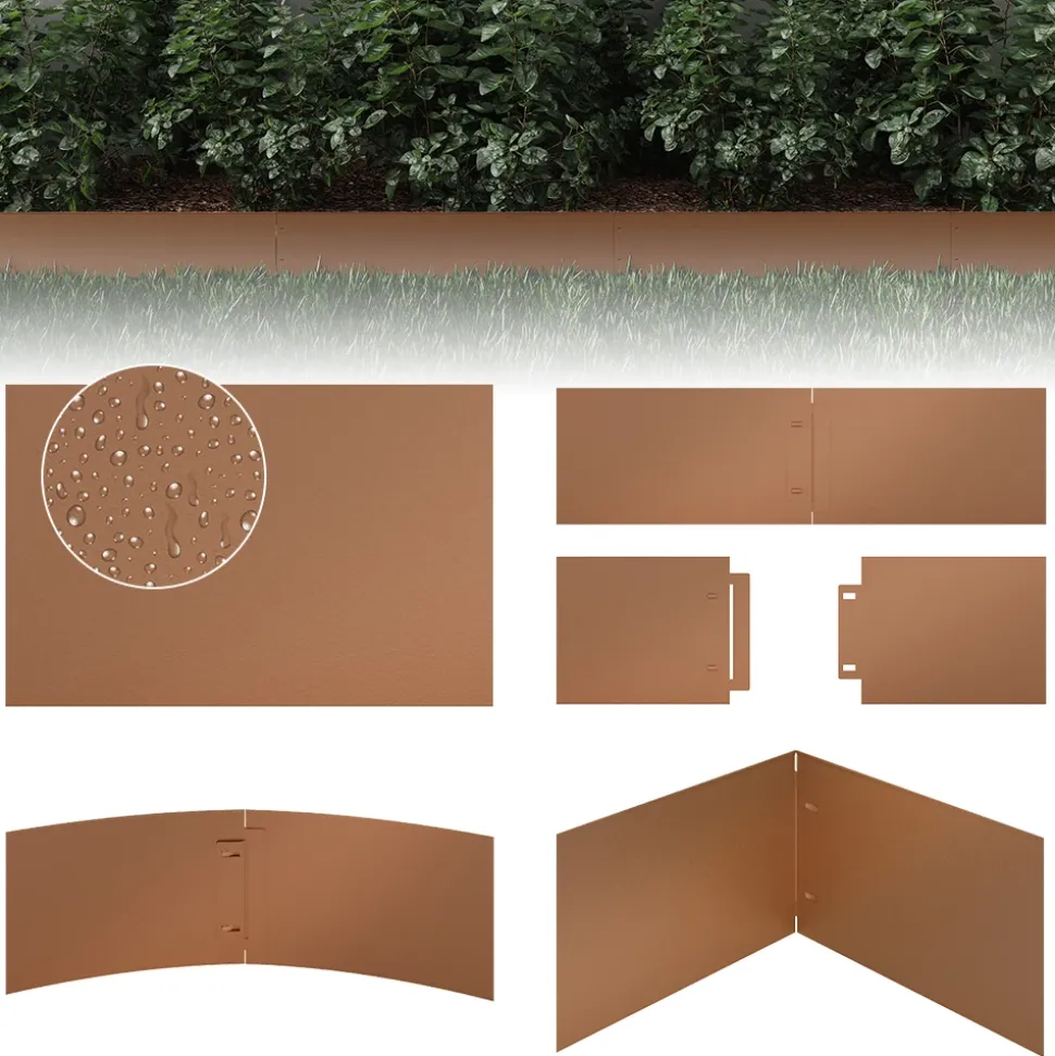 Rasenkante Braun 100 x 18 cm 25 Meter Serina