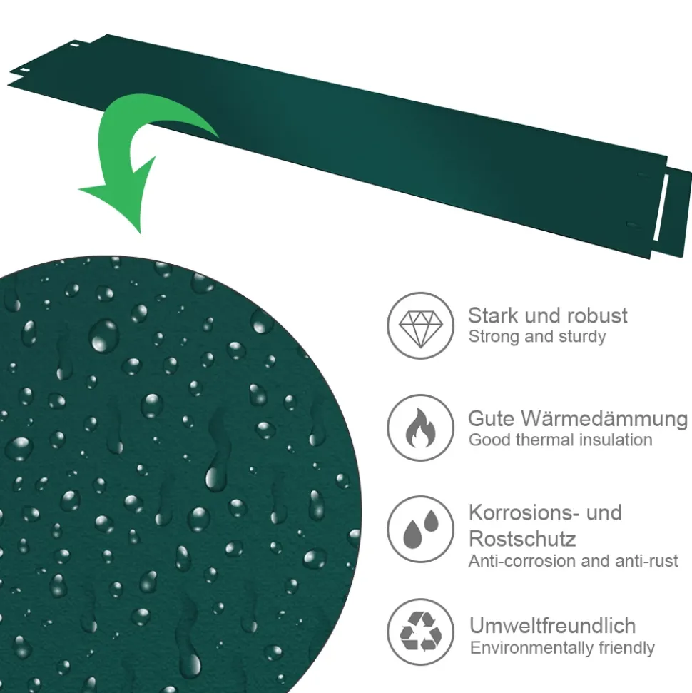 Rasenkante Grün 100 x 18 cm 25 Meter Serina