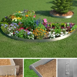 Rasenkante Silber 100 x 18 cm 20 Meter OK-Living