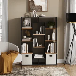 Raumteiler Anthrazit/Goldkraft Eiche 107.2 x 143 cm Vicco