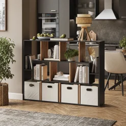 Raumteiler Anthrazit/Goldkraft Eiche 107.2 x 143 cm Vicco