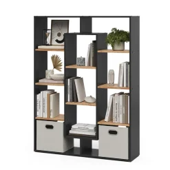 Raumteiler Anthrazit/Goldkraft Eiche 107.2 x 143 cm Vicco