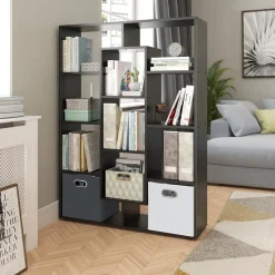 Raumteiler Schwarz 107.2 x 143 cm Vicco