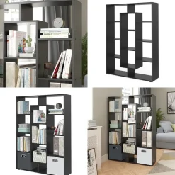 Raumteiler Schwarz 107.2 x 143 cm Vicco