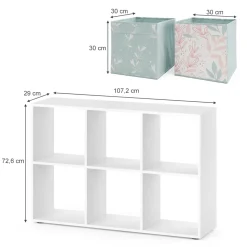 Raumteiler Weiß 72 x 107.8 cm mit 4 Faltboxen opt.2 Vicco