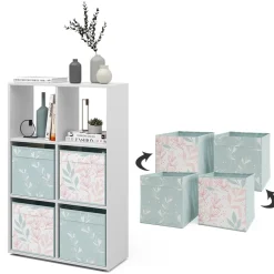 Raumteiler Weiß 72 x 107.8 cm mit 4 Faltboxen opt.2 Vicco