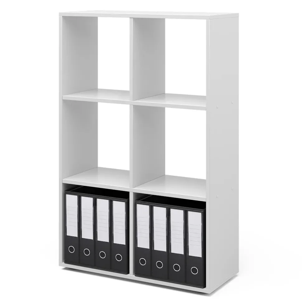 Raumteiler Weiß 72 x 107.8 cm mit 2 Faltboxen Vicco